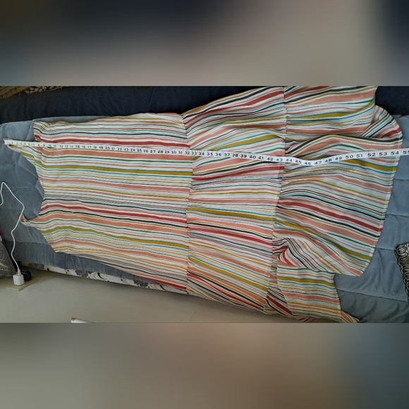 Multicolor stripped maxi chiffon dress size L - Picture 14 of 14